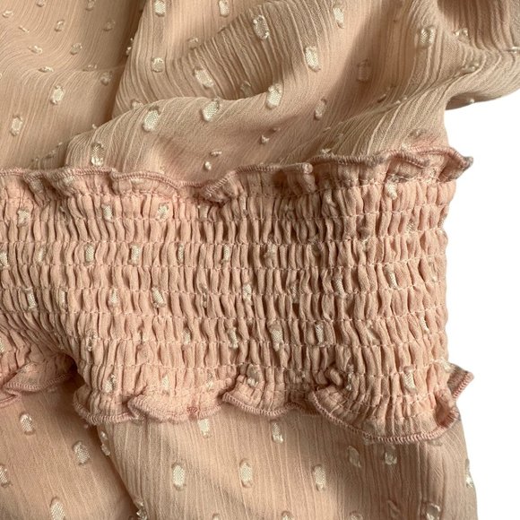 Lane Bryant Womens Blouse Size 26 Baby Pink Cold Shoulders Lined Elastic Waist - Picture 11 of 14